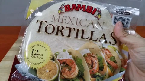 A Pack of Mexican Tortilla Wraps Stock Footage 162876501