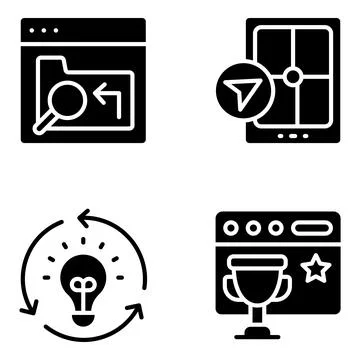 Pack of Mobile and App Linear Icons Stock-Illustration