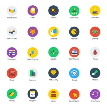Pack Of Modern Flat Icons Illustrazione stock