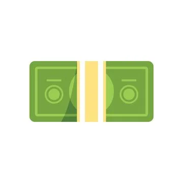 Pack of money divided in two halves by vertical band representing economic .. Illustrazione stock