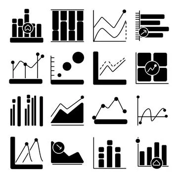 Pack of Mountain Graph Glyph  Icons Stock-Illustration
