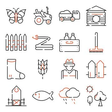Pack of Nature Linear Icons Illustrazione stock