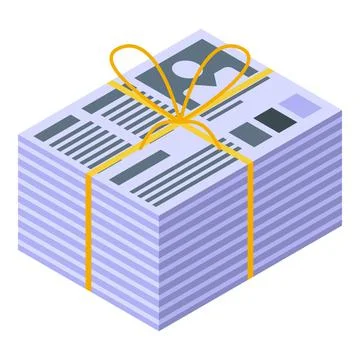 Pack of newspapers icon, isometric style Stockillustratie