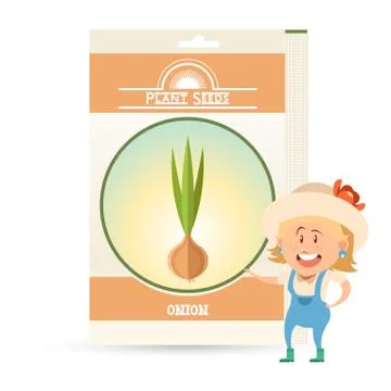 Pack of Onion seeds icon Stock Illustration