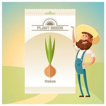 Pack of Onion seeds icon Stock Illustration