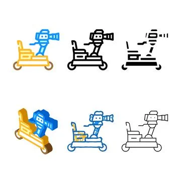 Pack operator cart with video camera color icon vector Stock Illustration
