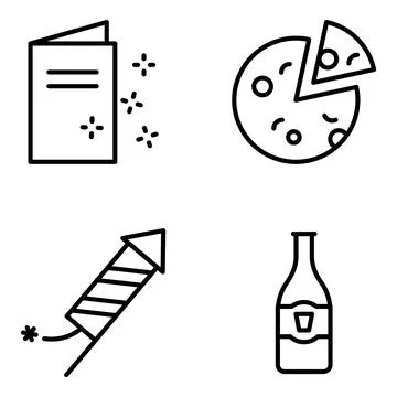 Pack of Party and Drink Linear Icons Stock-Illustration