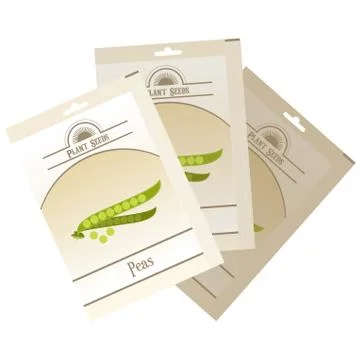 Pack of Peas seeds icon Stock Illustration