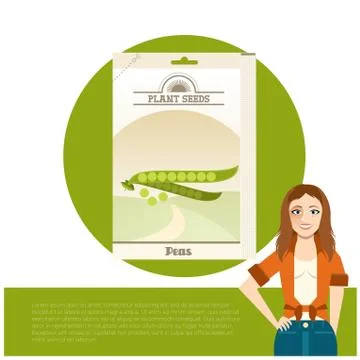 Pack of Peas seeds icon Illustrazione stock