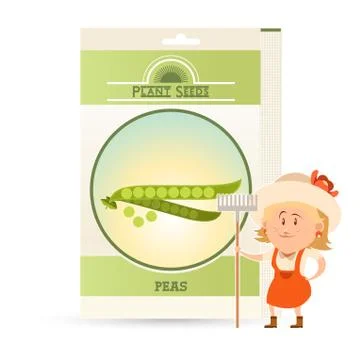 Pack of Peas seeds icon Stock Illustration
