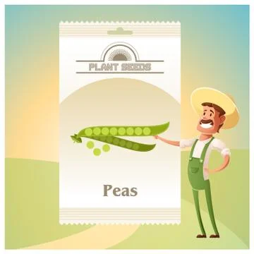 Pack of Peas seeds icon Stock Illustration