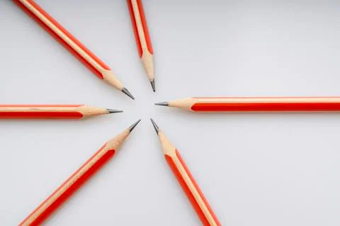  Pack of pencils (sharpened and broken pencils) Stock Photos