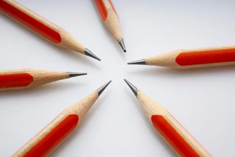  Pack of pencils (sharpened and broken pencils) Stock Photos