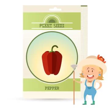 Pack of Pepper seeds icon Stock Illustration