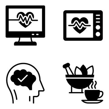 Pack of Pharmaceutical Solid Icons Stock-Illustration