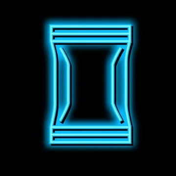 Pack plastic neon glow icon illustration Illustrazione stock