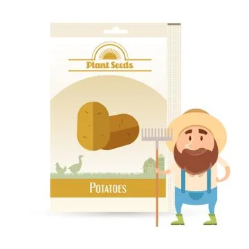 Pack of Potatoes seeds icon Stock Illustration