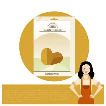 Pack of Potatoes seeds icon Stock Illustration