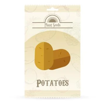 Pack of Potatoes seeds icon Stock Illustration
