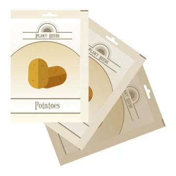 Pack of Potatoes seeds icon Stock Illustration