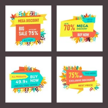 Pack Of Price Banner Vector Stock Illustration