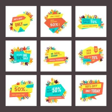 Pack Of Price Logos Vector Illustrazione stock