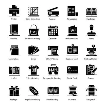 Pack Of Printing Solid Vector Illustrazione stock