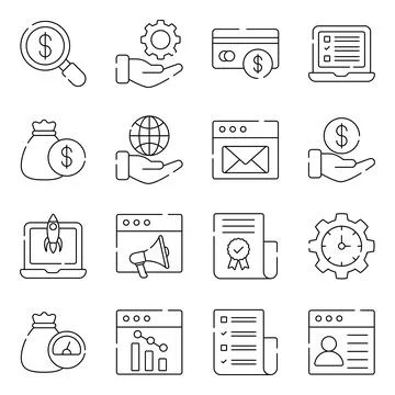 Pack of Project Management Linear Icons Stock-Illustration