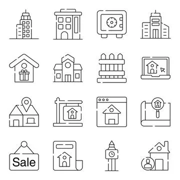 Pack of Property Linear Icons Stock-Illustration