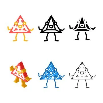 Pack pyramid geometric shape character color icon vector Illustrazione stock