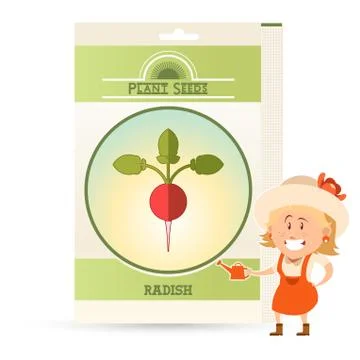 Pack of Radish seeds icon Stock Illustration