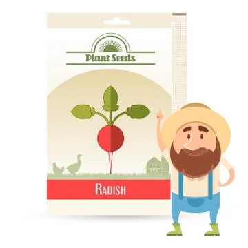 Pack of Radish seeds icon Stock Illustration