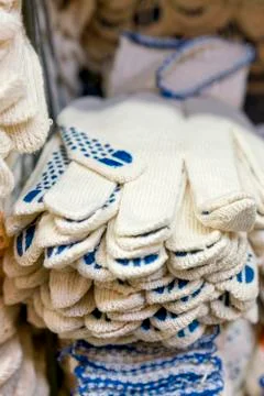 A pack of rag protective gloves Stock Photos