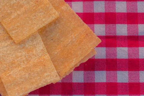 A pack of rectangular chips. Rectangular chips. Foto stock
