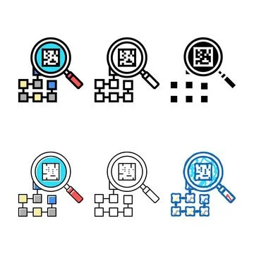 Pack research neural network color icon vector 스톡 일러스트