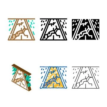Pack road crack disaster color icon vector Ilustración de archivo