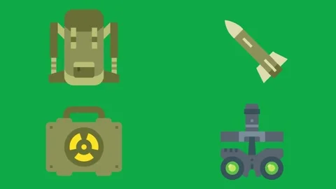 Pack Rocket Toxic Nvg animation on green screen 3d clay model perfect Stock Footage 334704155