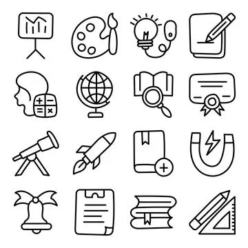 Pack of Science and Education Linear Icons Stock-Illustration