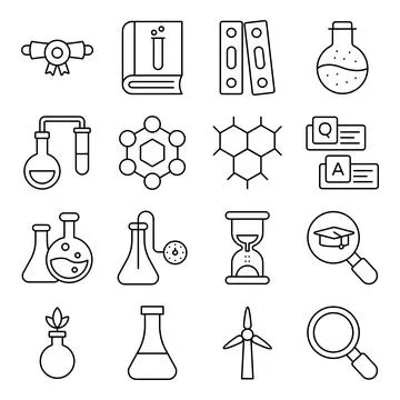 Pack of Science and Experiment Linear Icons Stock-Illustration