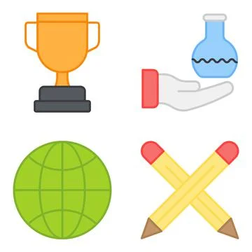 Pack of Science Care Flat Icons Stock Illustration