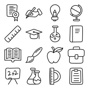 Pack of Science Linear Icons Stock Illustration