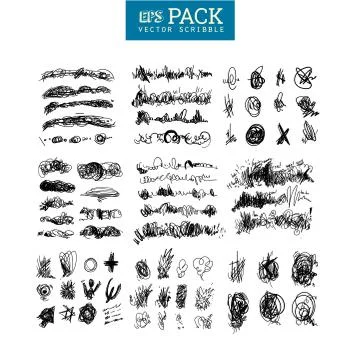 Pack of scribble elements. You can use it as brush Illustrazione stock