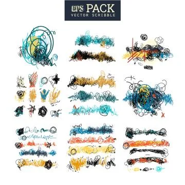 Pack of scribble elements. You can use it as brush Illustration