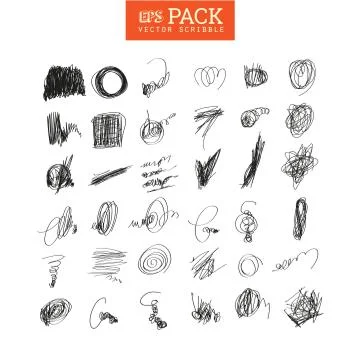 Pack of scribble elements. You can use it as brush Illustration
