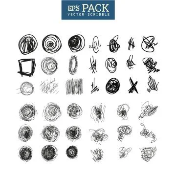 Pack of scribble elements. You can use it as brush Illustration