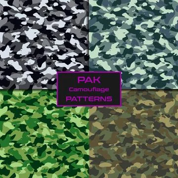 Pack of seamless pattern camouflage Stock Illustration