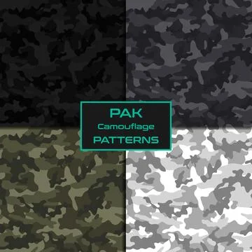 Pack of seamless pattern camouflage Illustrazione stock