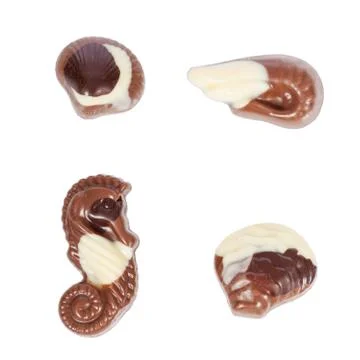 Pack, set or collection of belgian bonbons Stock Photos