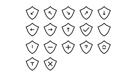 Pack of shield, protection, security, safety, safe, protect, privacy, password 스톡 동영상 303939870