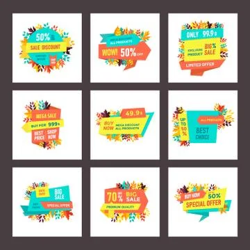 Pack Of Shopping Tagline Vector Ilustração Stock